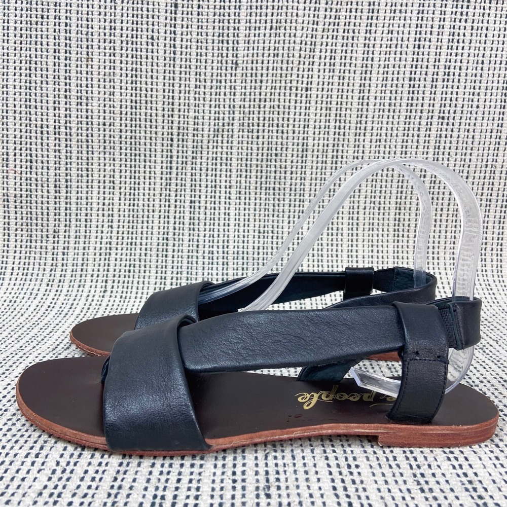 Free People Black Leather Sandals